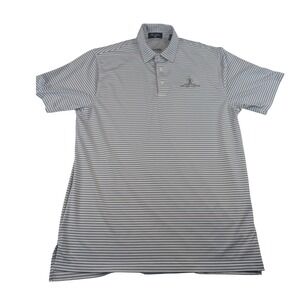 Byron Nelson Mens DriWay Striped Polo Shirt Heritage Harbour Golf Club Blue M